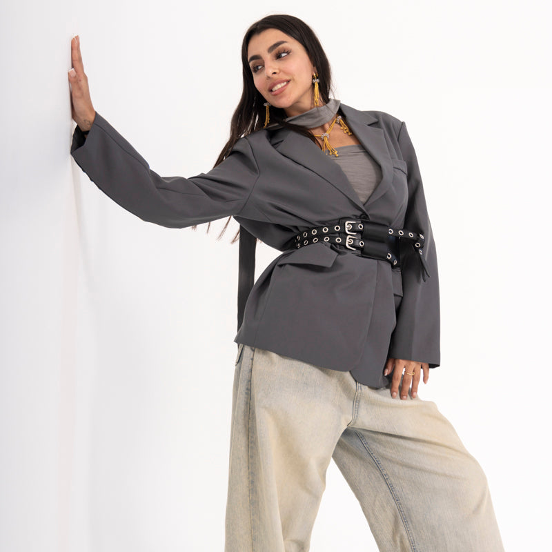 Oversized blazer with belt