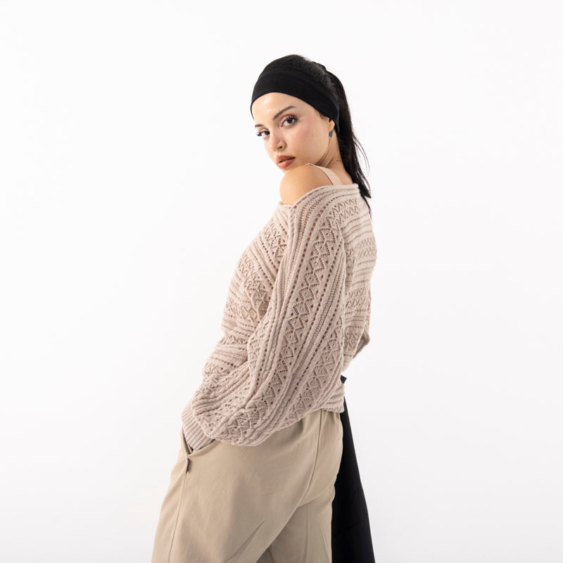 Set of 2 - Oversized Collared Blazer with wool sweater