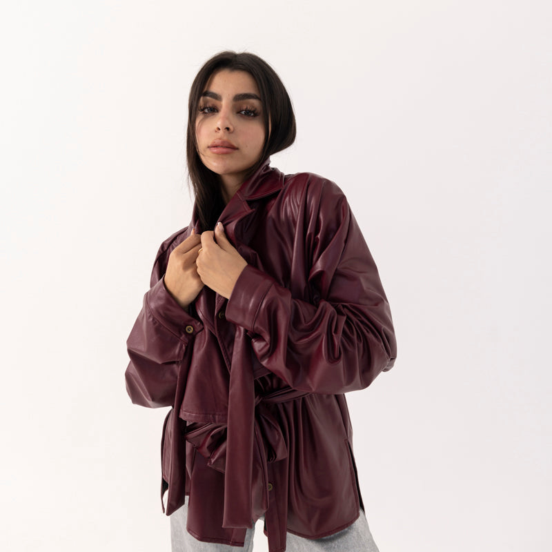 set of 2 - lather jaket and underneath top