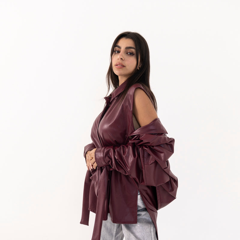 set of 2 - lather jaket and underneath top