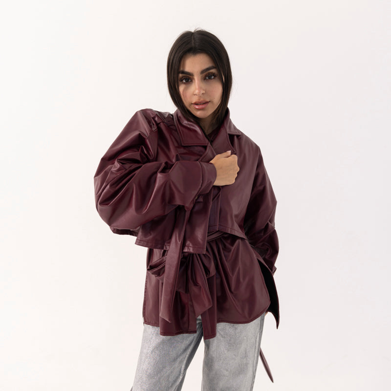 set of 2 - lather jaket and underneath top