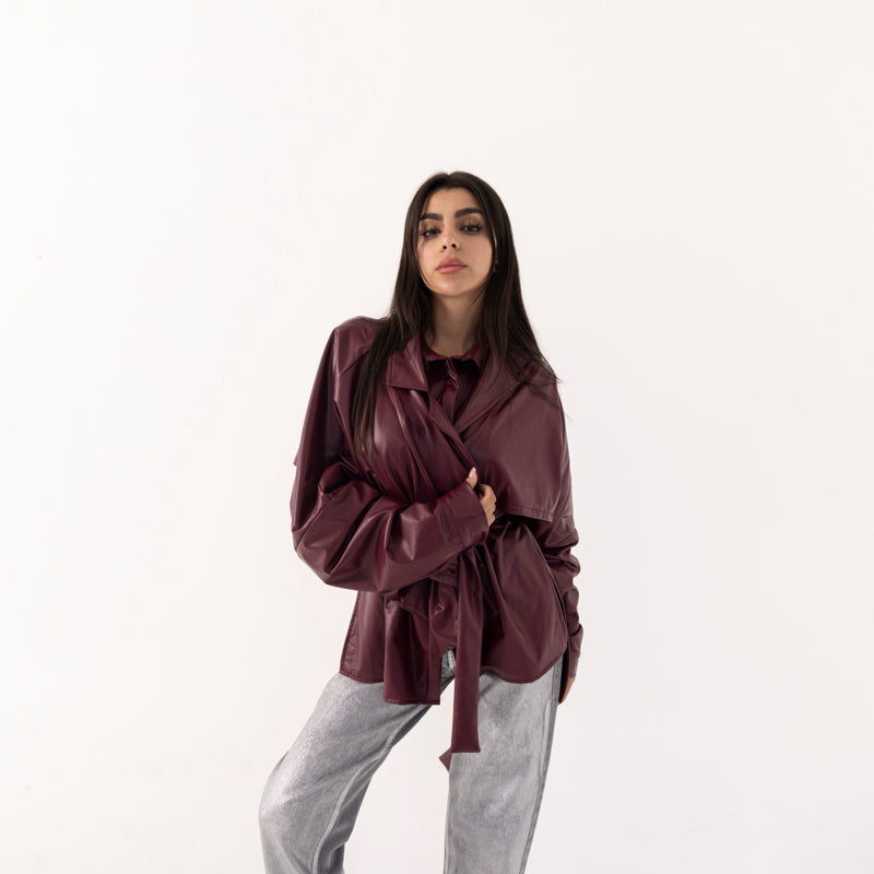 set of 2 - lather jaket and underneath top