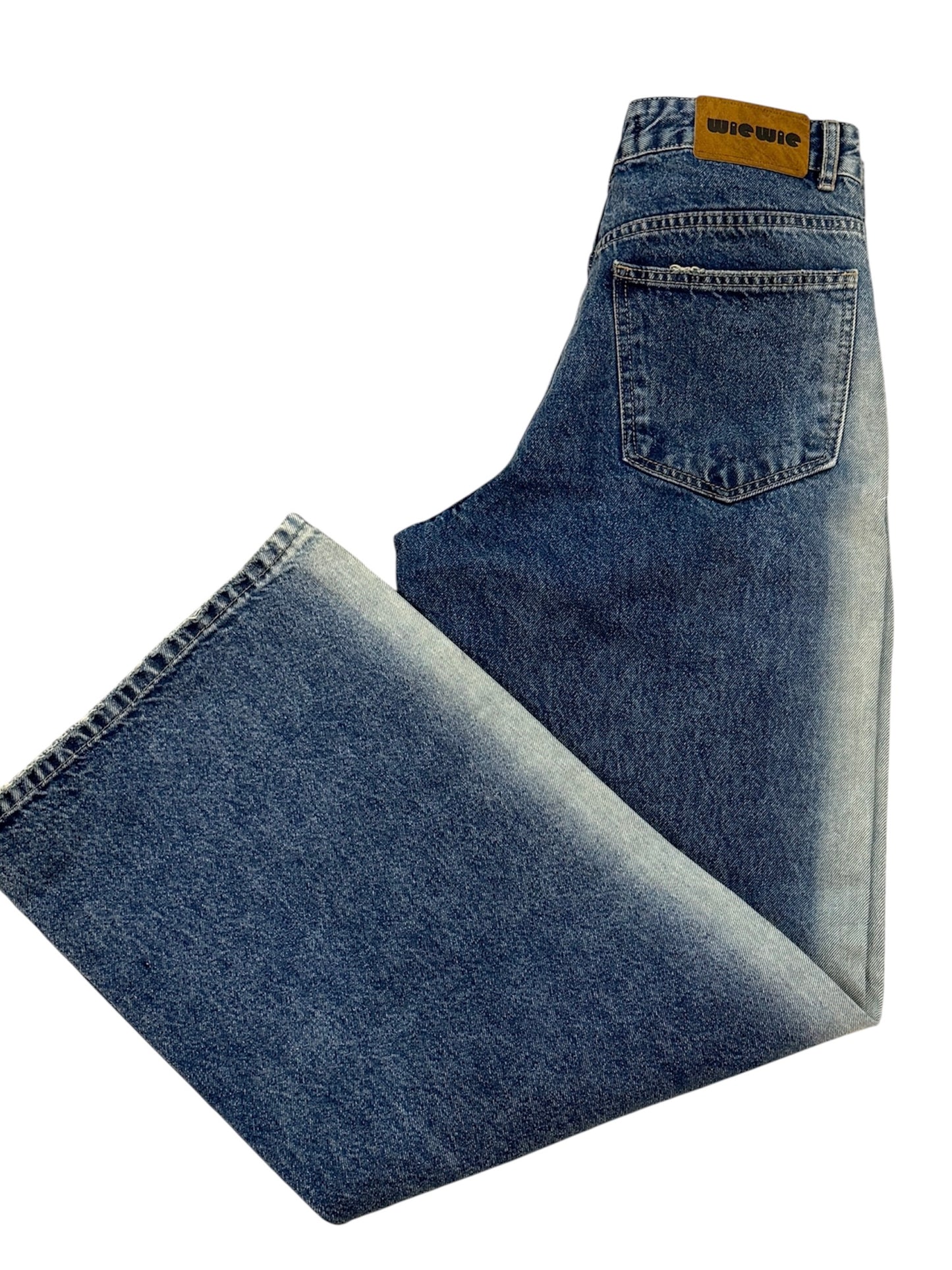 high-waisted wide-leg jeans