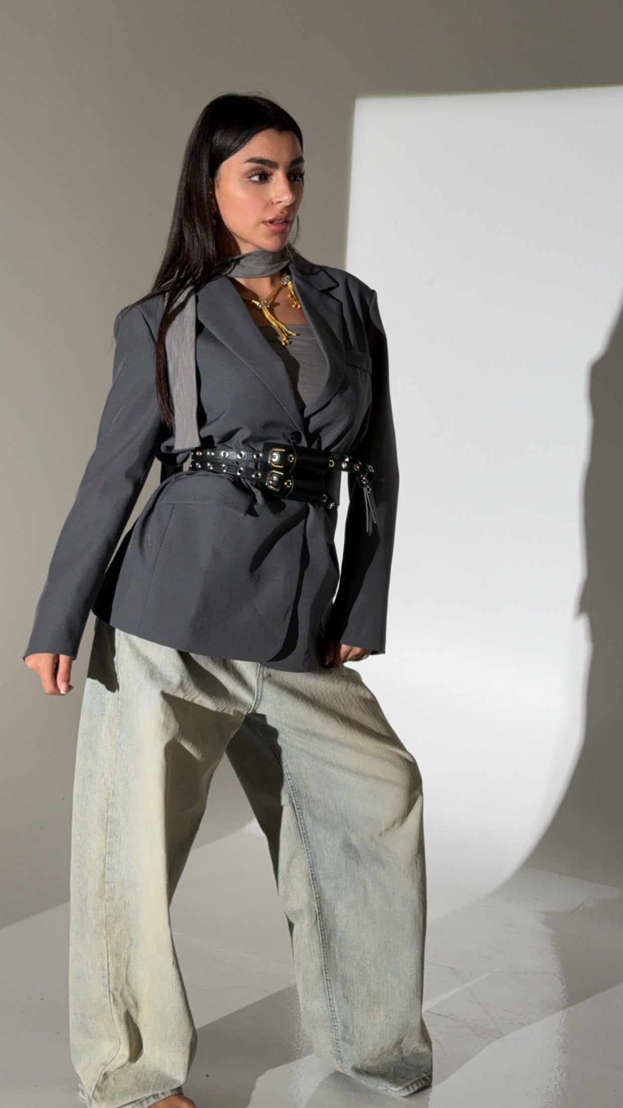 Oversized blazer with belt