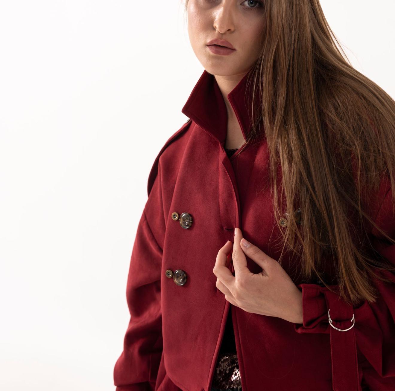 velvet trench coat - Convertible Style
