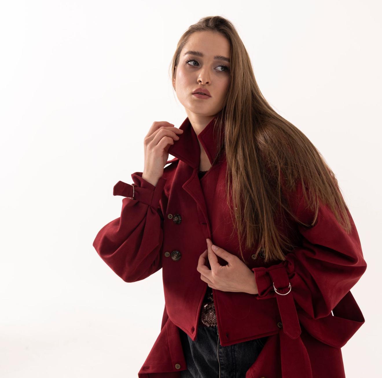 velvet trench coat - Convertible Style
