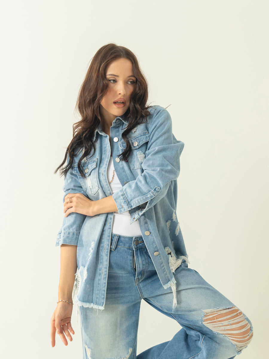 Long Sleeves denim shirt