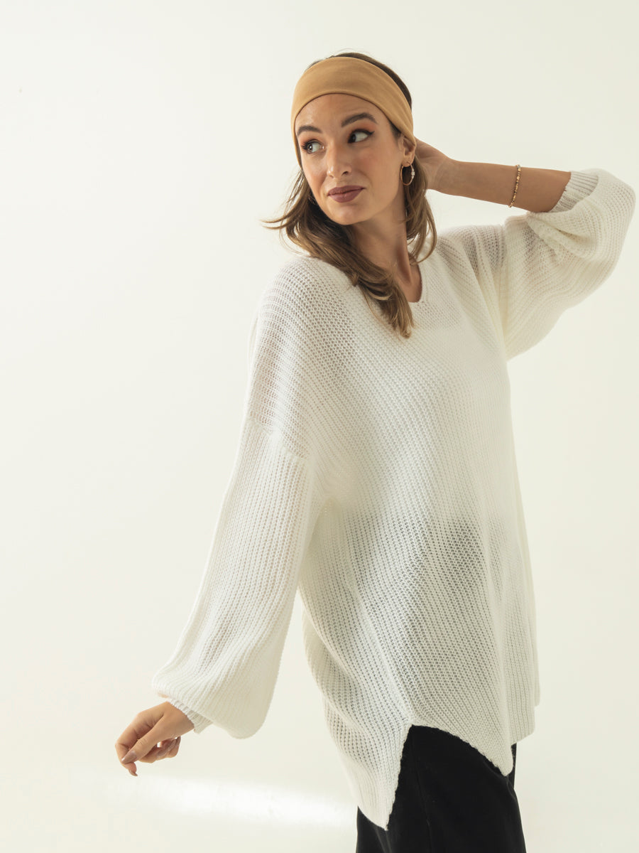 Over Size V Neck Long Sleeve Top