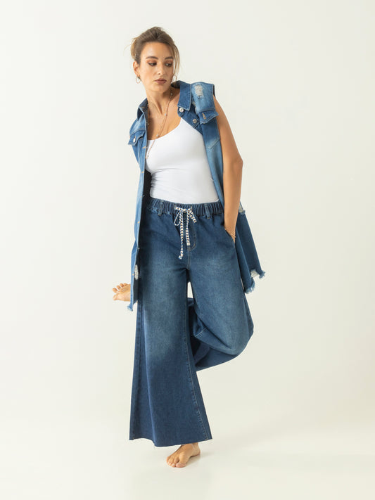 Relaxed over Wide Leg Jeans,