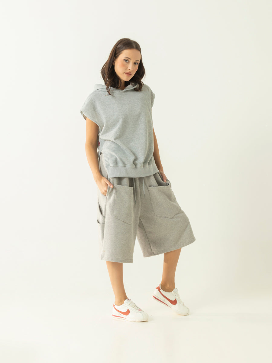 Baggy Midi Sweat Shorts