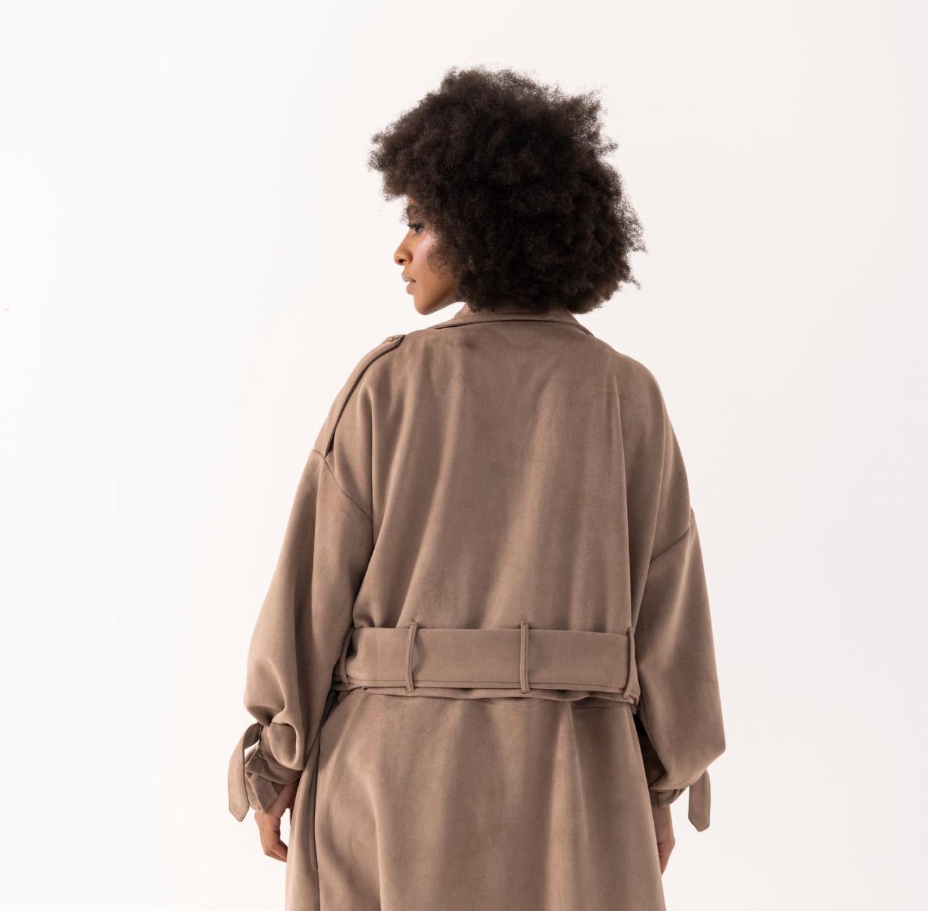 velvet trench coat - Convertible Style